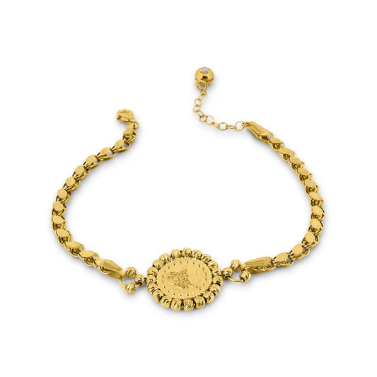 14K DORİKALI PULLU BİLEKLİK