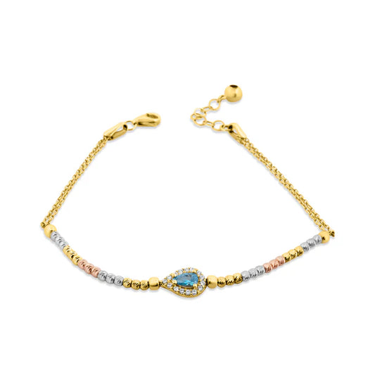 14K DORİKALI DAMLA TAŞLI BİLEKLİK