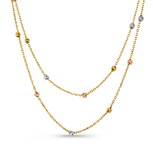 14K ÜÇ RENK DORİKALI KOLYE