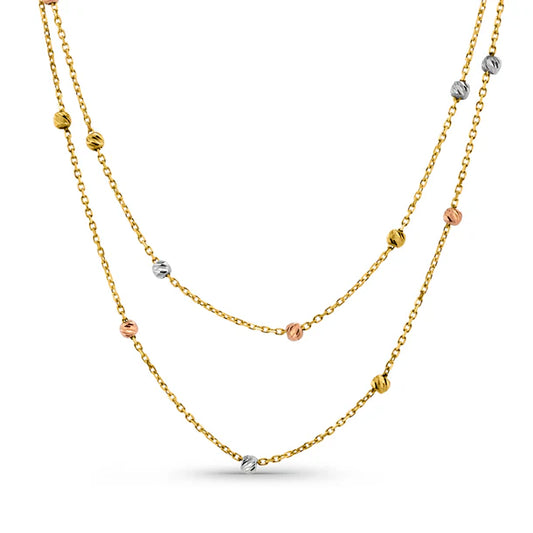 14K ÜÇ RENK DORİKALI KOLYE