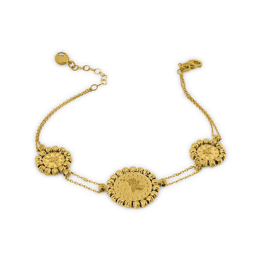 14K DORİKA ÇERÇEVELİ TUĞRA BİLEKLİK