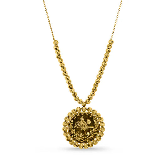 14K DORİKALI TUĞRA KOLYE