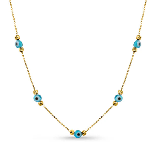 14K NAZARLI DORİKA KOLYE