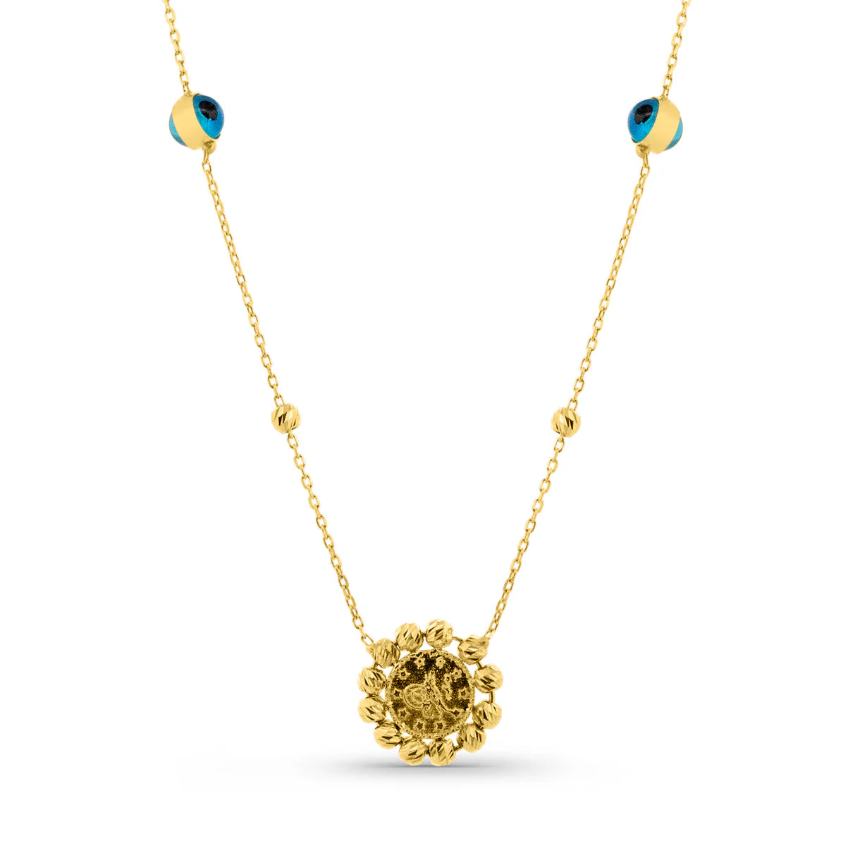 14K NAZARLI TUĞRA KOLYE