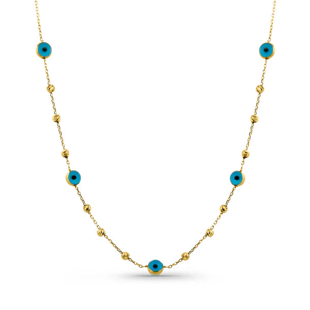 14K NAZARLI DORİKA KOLYE