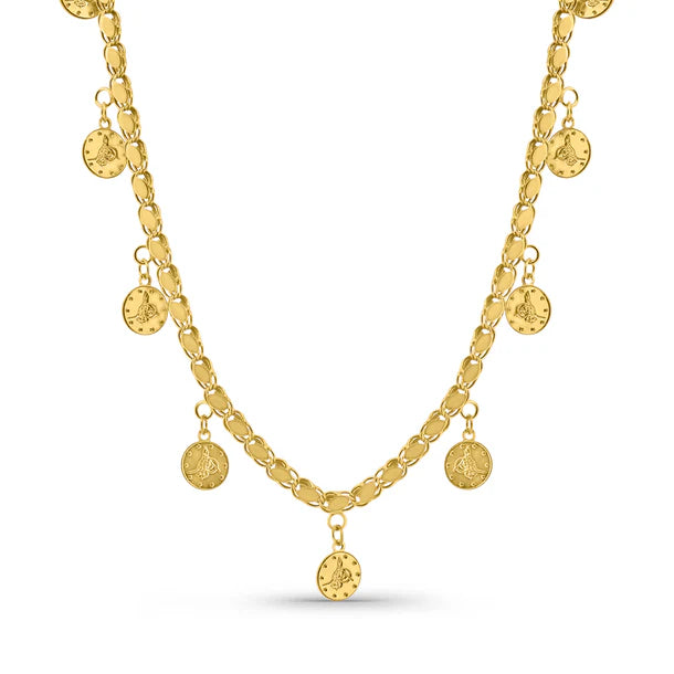 14K PULLU TUĞRA SALLANTILI KOLYE