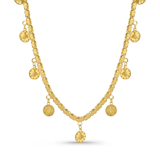 14K PULLU TUĞRA SALLANTILI KOLYE