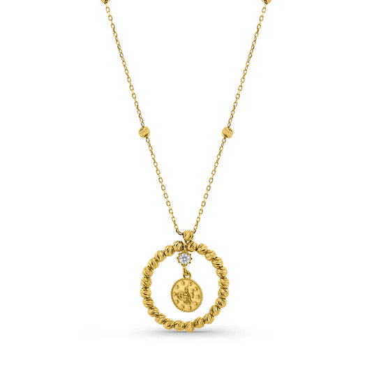 14K DORİKALI HALKA KOLYE