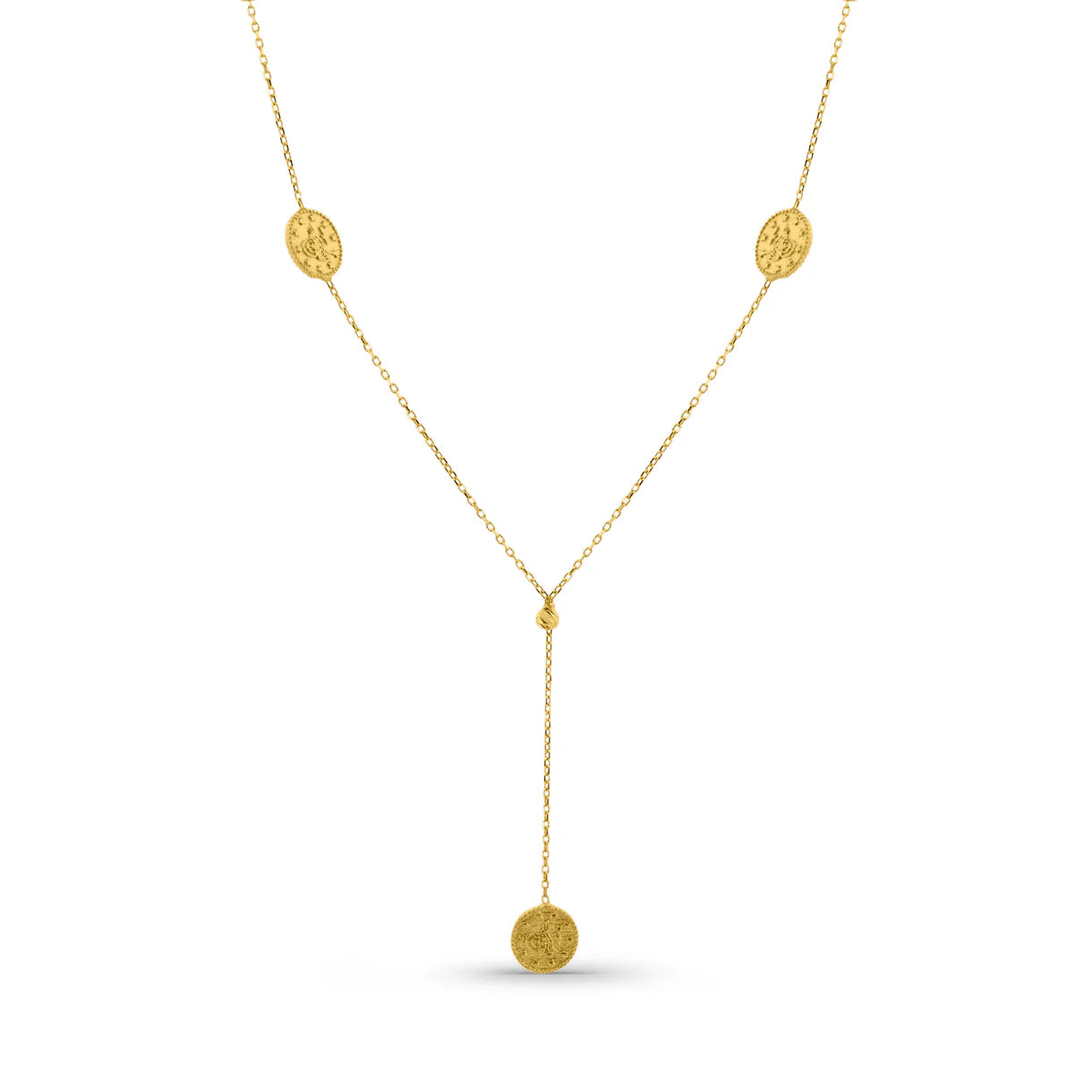 14K YALDIZLI TUĞRA KOLYE