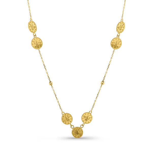 14K YALDIZLI TUĞRA KOLYE