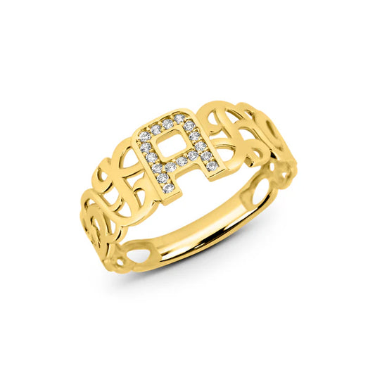 14K KİŞİYE ÖZEL HARFLİ YÜZÜK