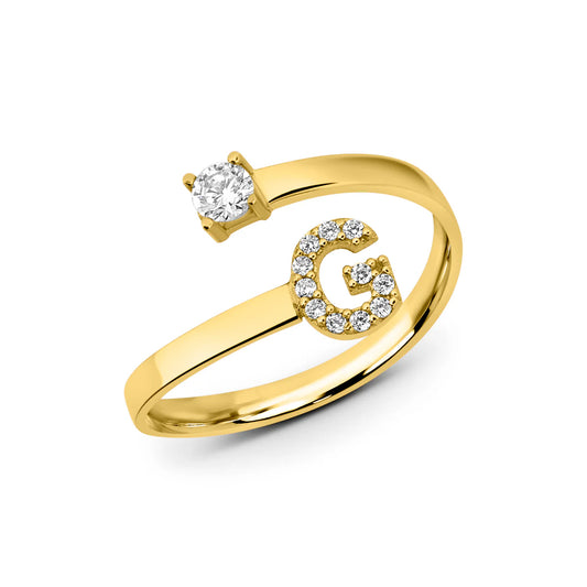 14K KİŞİYE ÖZEL HARFLİ YÜZÜK