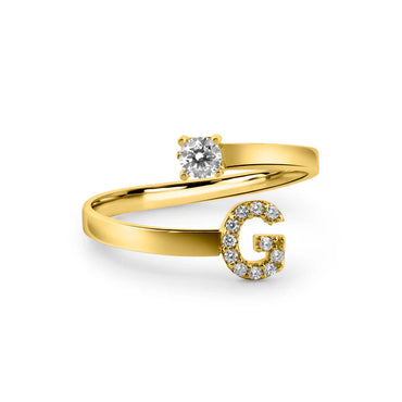 14K KİŞİYE ÖZEL HARFLİ YÜZÜK