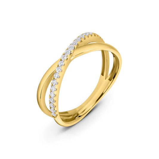 14K TAŞLI ÇAPRAZ YÜZÜK