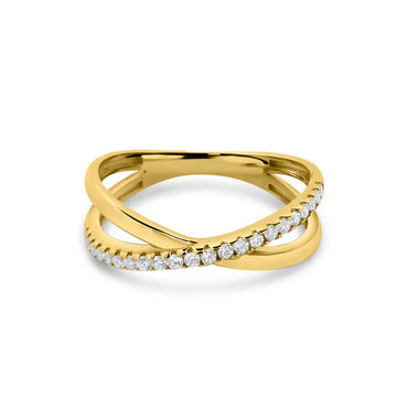 14K TAŞLI ÇAPRAZ YÜZÜK