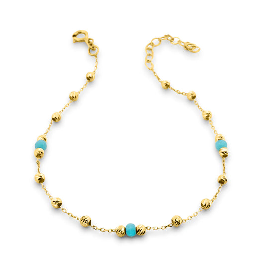 14K FİRUZE TAŞLI BİLEKLİK