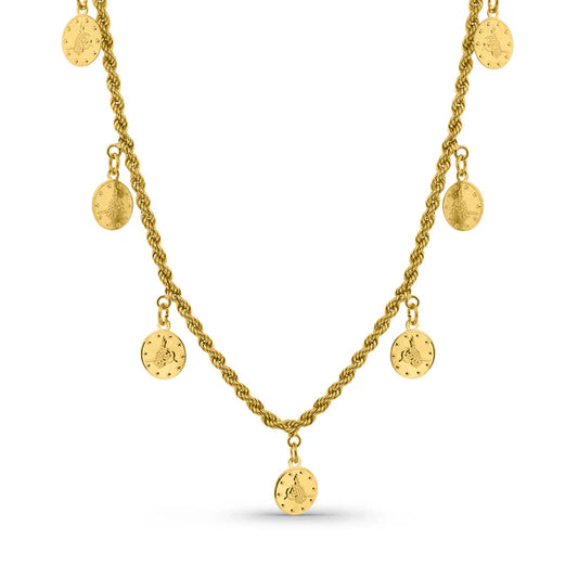 14K HALATLI TUĞRA KOLYE