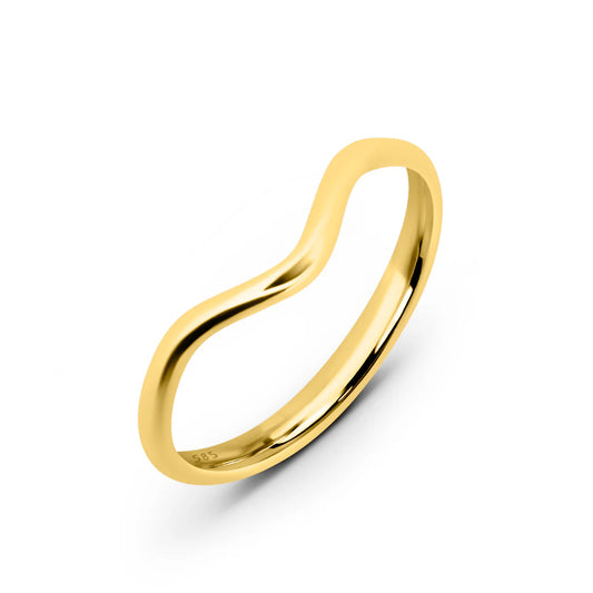 14K PARLAK DALGA YÜZÜK